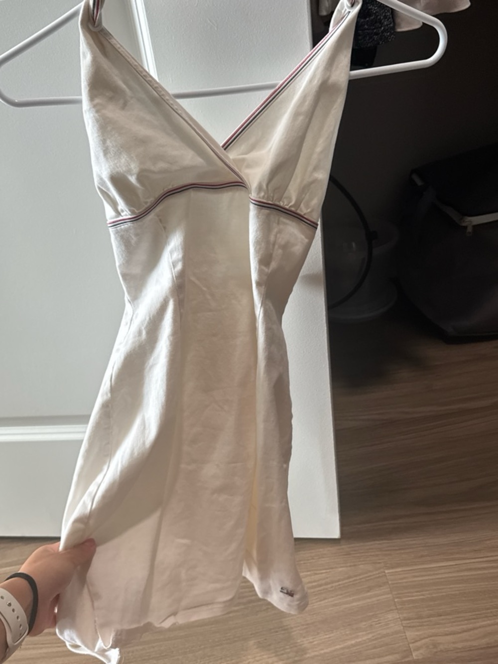 Tommy Hilfiger Cream Slip Dress with Contrast Trim